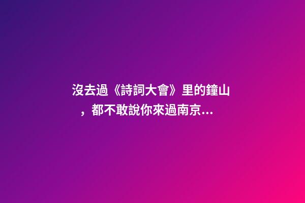 沒去過《詩詞大會》里的鐘山，都不敢說你來過南京！